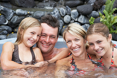 Cover Shot of Family in a spa